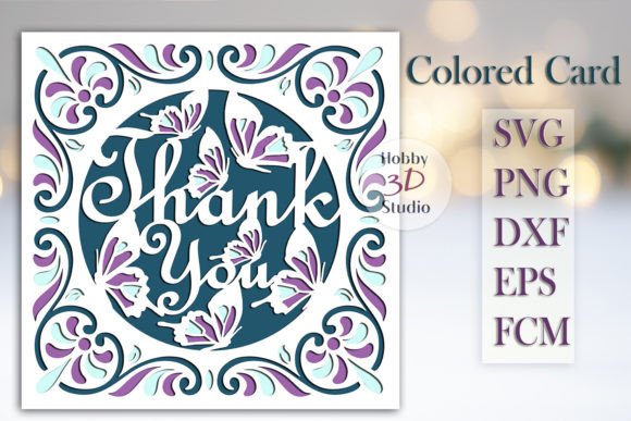 Download Thank You Card SVG Colored Templates SVG - Templates Collection