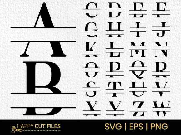 Download Monogram Svg Modern Split Font Letter - Letter Collection