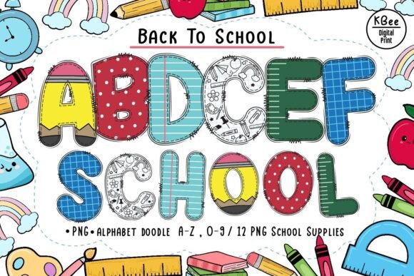 Download Back to School Doodle Alphabet Letters - Letter Collection