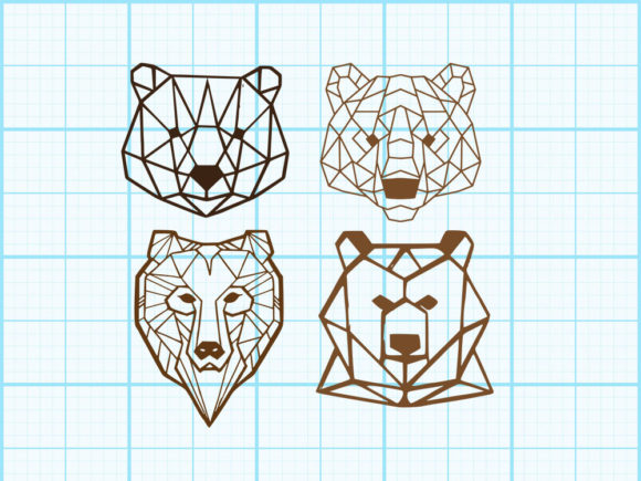 Download Bear Head Geometrical Design - Geometrical design Collection
