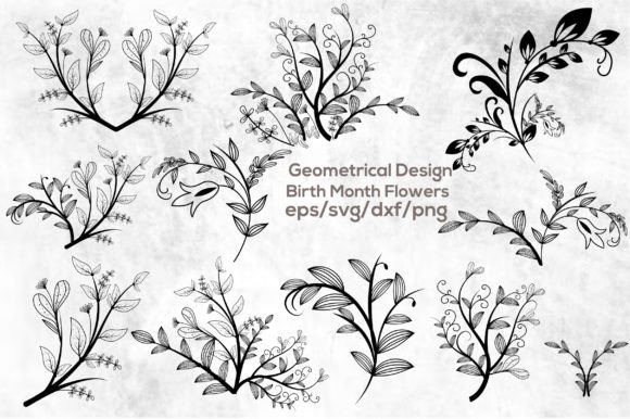 Download Geometrical Design Birth Month Flowers - Geometrical design Collection