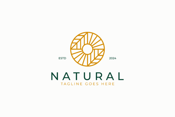 Download Natural Abstract Geometric Logo Sun Leaf - Natural Collection
