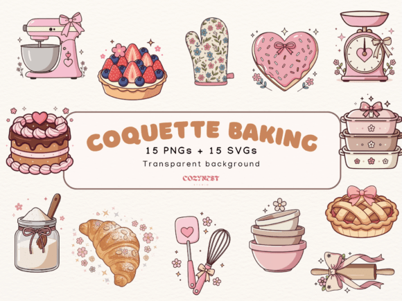Download Coquette Baking Cliparts, Cute Bakery - King Collection