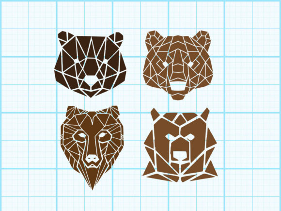 Download Bear Head Geometrical Design - Geometrical design Collection