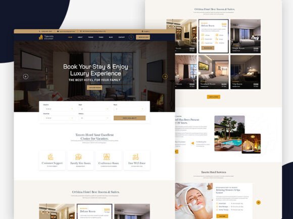Download Hotel &amp; Resort Booking Figma Template 01 - King Collection